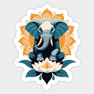 Ganesh Lotus Flower Mandala Sticker